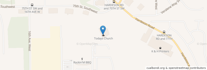 Mapa de ubicacion de Todays Church en Estados Unidos Da América, Washington, Snohomish County, Everett.