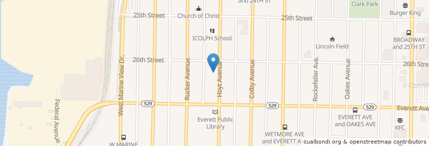 Mapa de ubicacion de United Pentecostal Church en الولايات المتّحدة الأمريكيّة, واشنطن, Snohomish County, Everett.