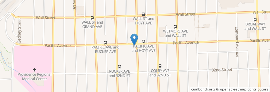 Mapa de ubicacion de Everett Post Office en États-Unis D'Amérique, Washington, Snohomish County, Everett.