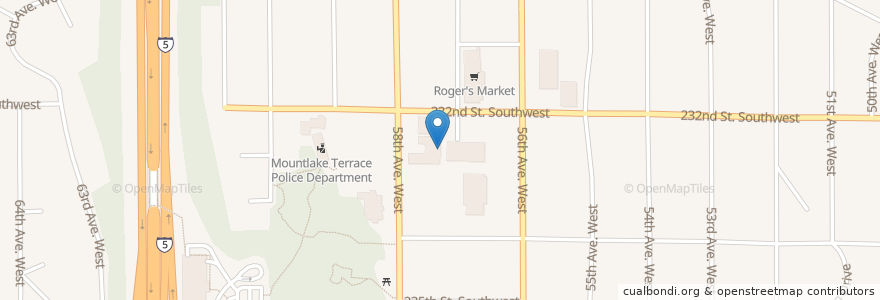 Mapa de ubicacion de Mountlake Terrace Post Office en 미국, 워싱턴, Snohomish County, Mountlake Terrace.