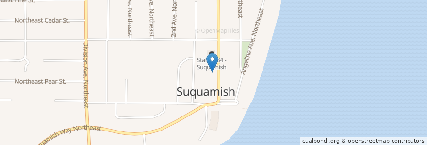 Mapa de ubicacion de Suquamish Post Office en Verenigde Staten, Washington, Kitsap County.