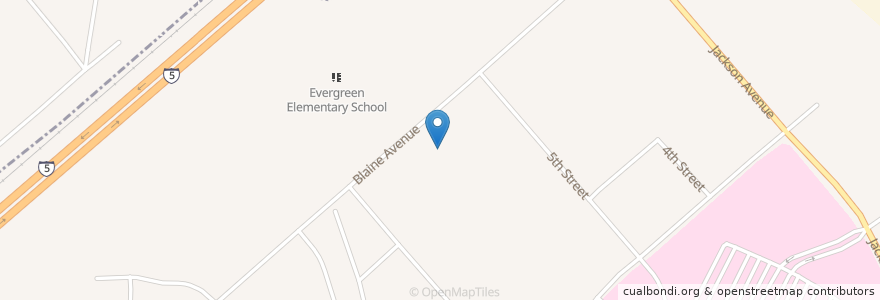 Mapa de ubicacion de Evergreen Elementary School en United States, Washington, Joint Base Lewis-Mcchord, Pierce County.
