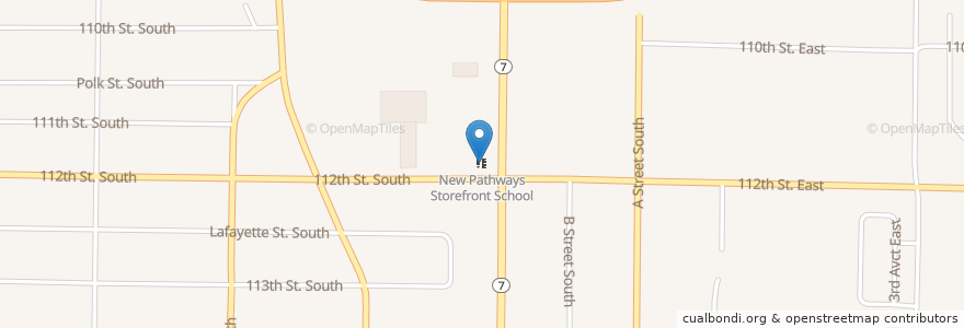 Mapa de ubicacion de New Pathways Storefront School en Verenigde Staten, Washington, Pierce County, Parkland.