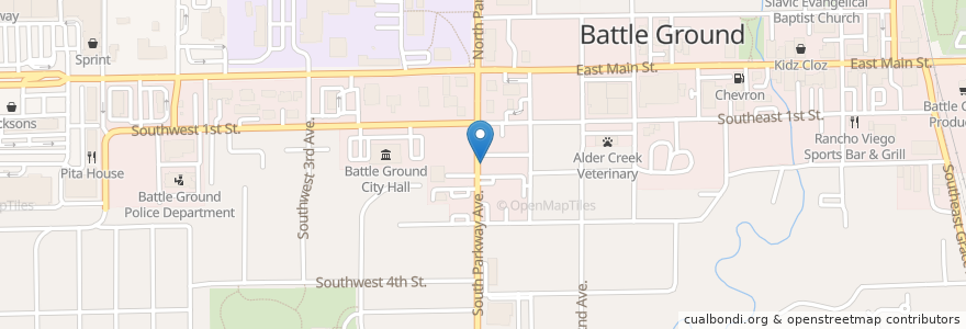 Mapa de ubicacion de Battle Ground Faith Church of the Nazarene en ایالات متحده آمریکا, واشنگتن, Clark County, Battle Ground.