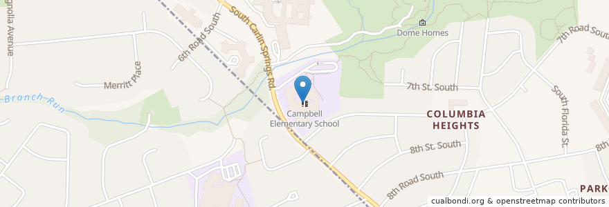 Mapa de ubicacion de Campbell Elementary School en Verenigde Staten, Virginia, Arlington County, Arlington.