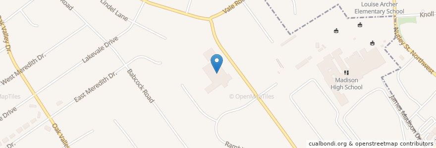 Mapa de ubicacion de Flint Hill Elementary School en アメリカ合衆国, バージニア州, Fairfax County, Oakton.