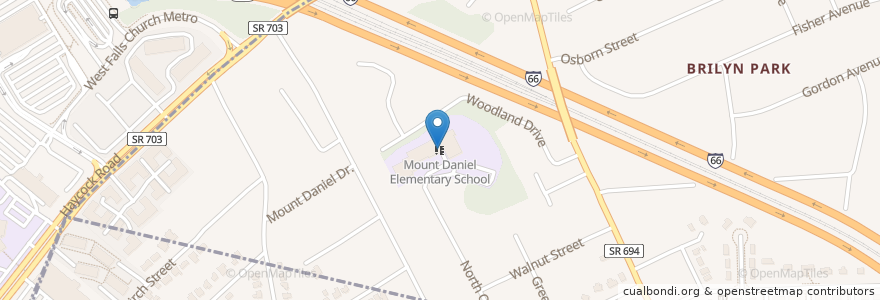 Mapa de ubicacion de Mount Daniel Elementary School en Amerika Birleşik Devletleri, Virjinya, Fairfax County, Mclean.