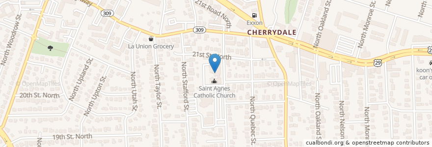 Mapa de ubicacion de Saint Agnes Elementary School en 미국, 버지니아, Arlington County, Arlington.