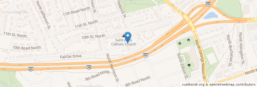 Mapa de ubicacion de Saint Ann Elementary School en 미국, 버지니아, Arlington County, Arlington.