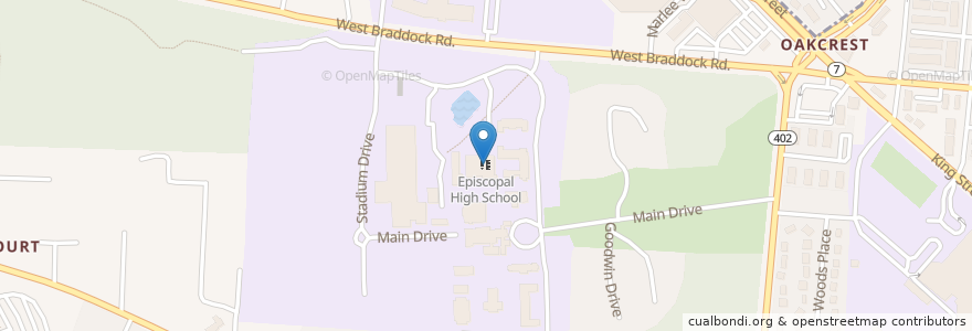 Mapa de ubicacion de Episcopal High School en Estados Unidos Da América, Virgínia, Alexandria.