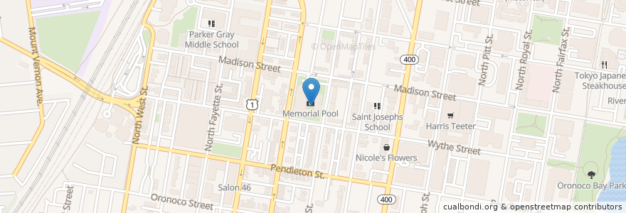 Mapa de ubicacion de Houston School en Verenigde Staten, Virginia, Alexandria.