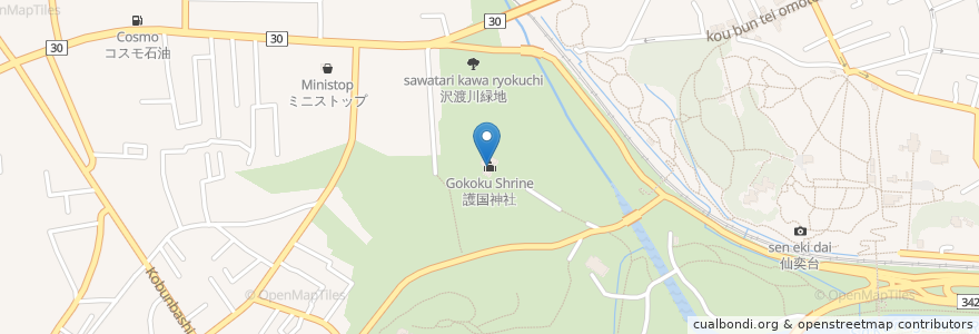Mapa de ubicacion de 護国神社 en 日本, 茨城県, 水戸市.