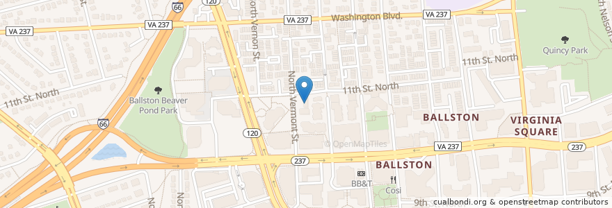 Mapa de ubicacion de Ballston Baptist Church en Stati Uniti D'America, Virginia, Arlington County, Arlington.