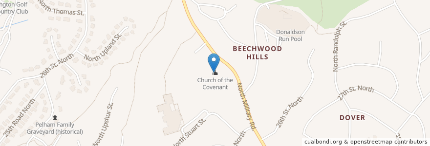 Mapa de ubicacion de Church of the Covenant en Stati Uniti D'America, Virginia, Arlington County, Arlington.