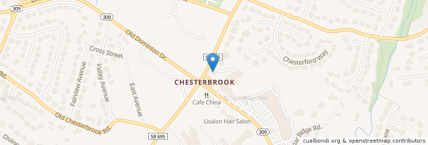 Mapa de ubicacion de Chesterbrook Methodist Church en 美利坚合众国/美利堅合眾國, 弗吉尼亚州 / 維吉尼亞州 / 維珍尼亞州, Fairfax County, Mclean.