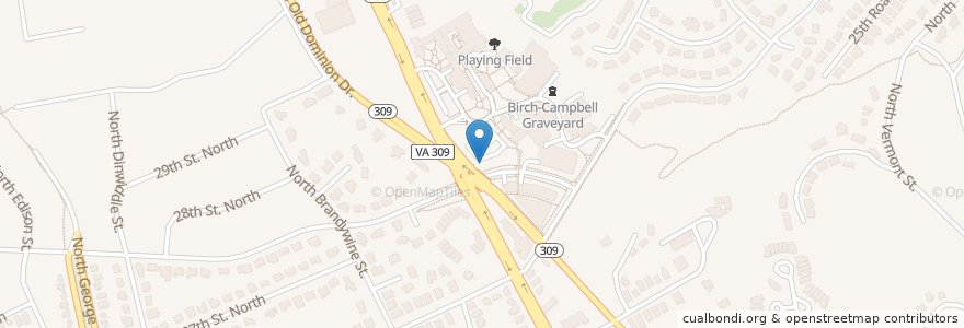 Mapa de ubicacion de Saint Marys Episcopal Church en Amerika Syarikat, Virginia, Arlington County, Arlington.