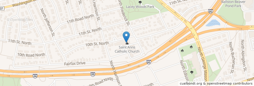 Mapa de ubicacion de Saint Anns Catholic Church en Estados Unidos De América, Virginia, Arlington County, Arlington.