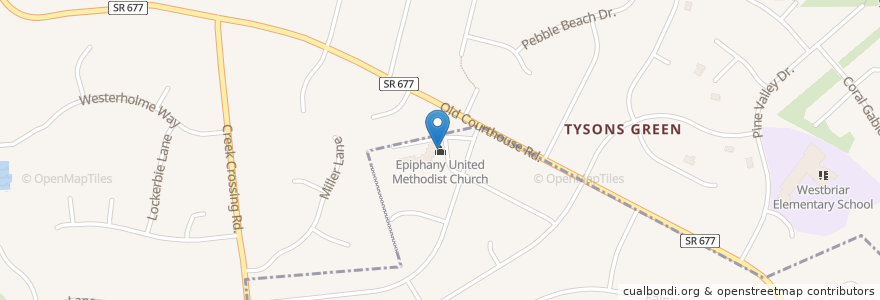 Mapa de ubicacion de Epiphany United Methodist Church en Соединённые Штаты Америки, Виргиния, Fairfax County.