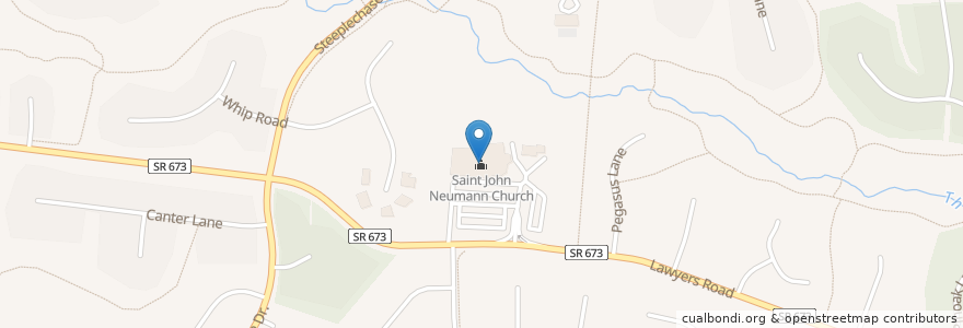 Mapa de ubicacion de Saint John Neumann Church en États-Unis D'Amérique, Virginie, Fairfax County, Reston.