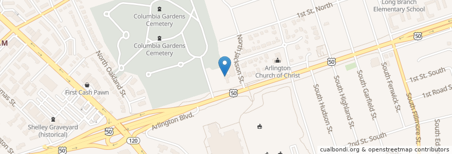Mapa de ubicacion de Faith Lutheran Church en Соединённые Штаты Америки, Виргиния, Arlington County, Arlington.