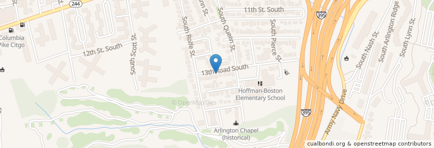 Mapa de ubicacion de Mount Olive Baptist Church en Amerika Birleşik Devletleri, Virjinya, Arlington County, Arlington.