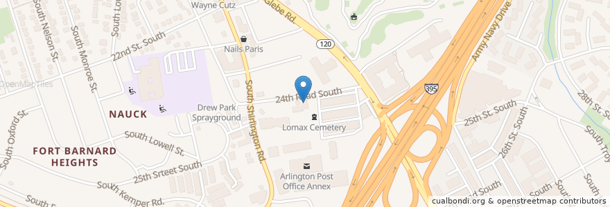 Mapa de ubicacion de Lomax African Methodist Episcopal Church en Estados Unidos Da América, Virgínia, Arlington County, Arlington.