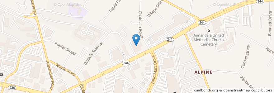 Mapa de ubicacion de First Baptist Church of Annandale en Estados Unidos Da América, Virgínia, Fairfax County, Annandale.