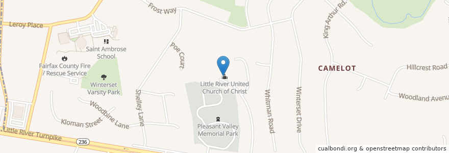 Mapa de ubicacion de Little River United Church of Christ en Estados Unidos De América, Virginia, Fairfax County, Annandale.