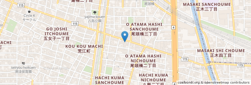 Mapa de ubicacion de むさし en Jepun, 愛知県, 名古屋市, 中川区.