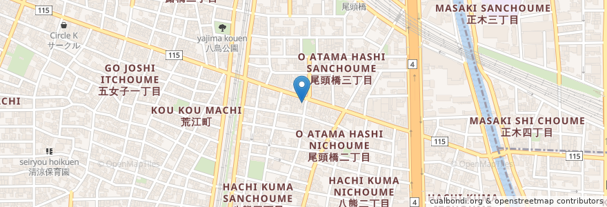 Mapa de ubicacion de ラジーニ en Japan, Präfektur Aichi, 名古屋市, 中川区.