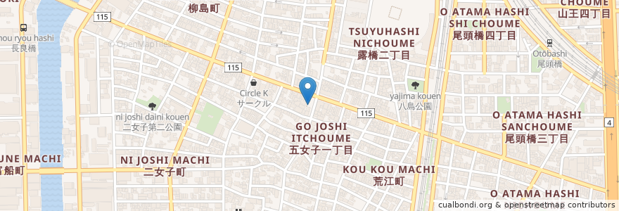 Mapa de ubicacion de 五女子クリニック en Japan, Aichi Prefecture, Nagoya, Nakagawa Ward.