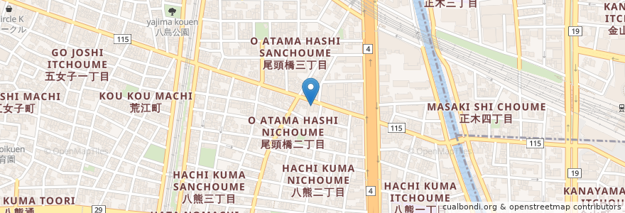 Mapa de ubicacion de オカダ薬局 en Japão, 愛知県, Nagoia, 中川区.