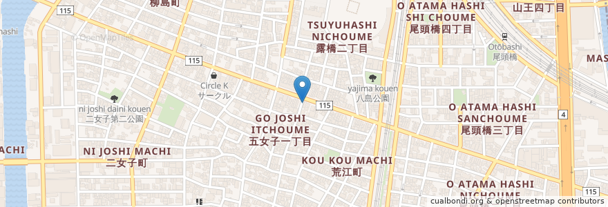 Mapa de ubicacion de 爛々亭 en Giappone, Prefettura Di Aichi, 名古屋市, 中川区.