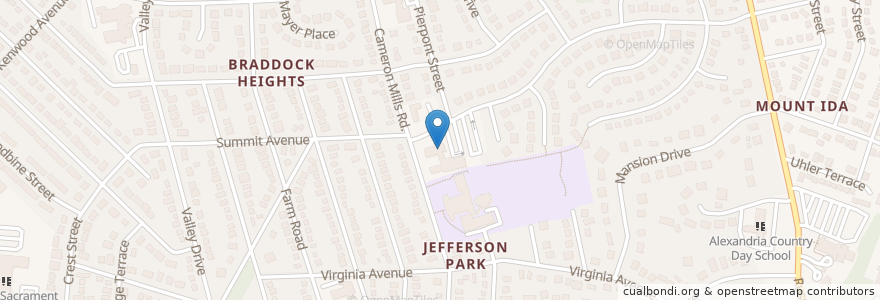 Mapa de ubicacion de Westminster Presbyterian Church en Stati Uniti D'America, Virginia, Alexandria.