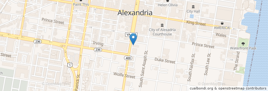 Mapa de ubicacion de Downtown Baptist Church en 미국, 버지니아, Alexandria.