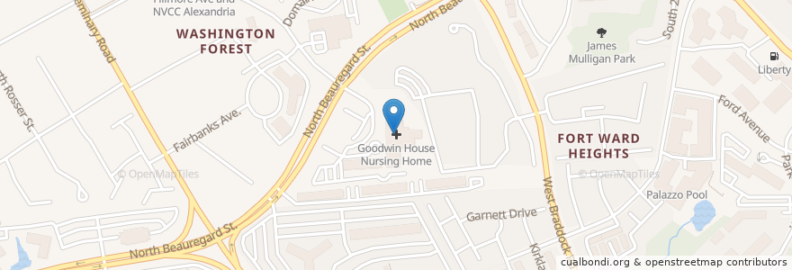 Mapa de ubicacion de Goodwin House Nursing Home en United States, Virginia, Alexandria.