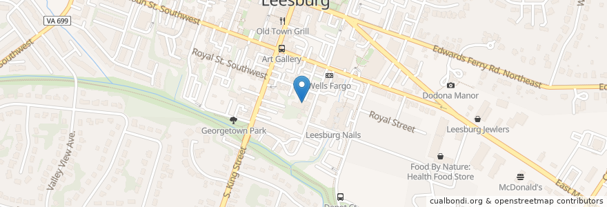 Mapa de ubicacion de Providence Baptist Church en ایالات متحده آمریکا, ویرجینیا, Loudoun County, Leesburg.