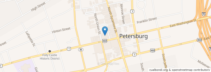 Mapa de ubicacion de Faith Christian Center en United States, Virginia, Petersburg.