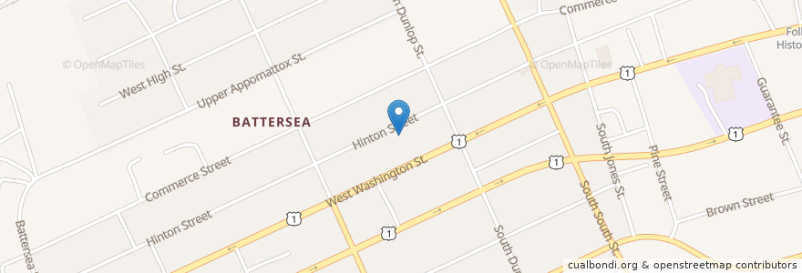 Mapa de ubicacion de Shiloh Seventh Day Adventist Church en United States, Virginia, Petersburg.