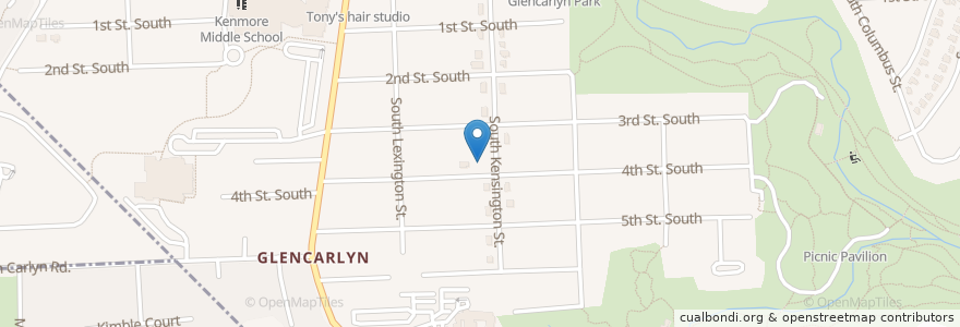 Mapa de ubicacion de Ball-Carlin Family Graveyard en Estados Unidos Da América, Virgínia, Arlington County, Arlington.