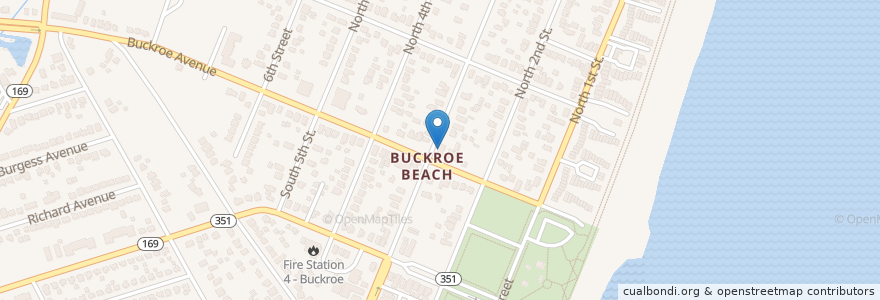 Mapa de ubicacion de Buckroe Beach Station Hampton Post Office en 美利坚合众国/美利堅合眾國, 弗吉尼亚州 / 維吉尼亞州 / 維珍尼亞州, Hampton City, Hampton.