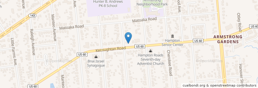 Mapa de ubicacion de Emmanuel Lutheran Church en Amerika Birleşik Devletleri, Virjinya, Hampton City, Hampton.