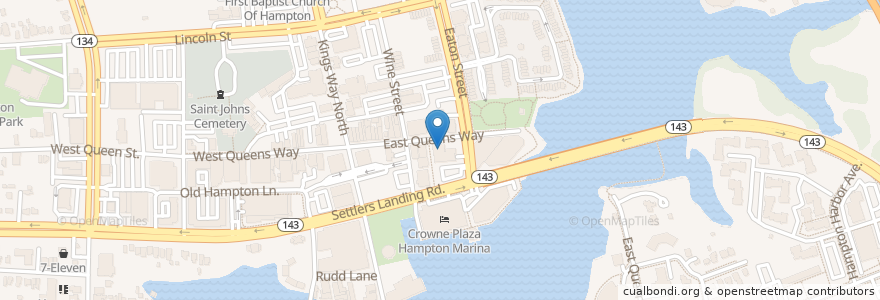 Mapa de ubicacion de Hampton Post Office en Соединённые Штаты Америки, Виргиния, Hampton City, Hampton.