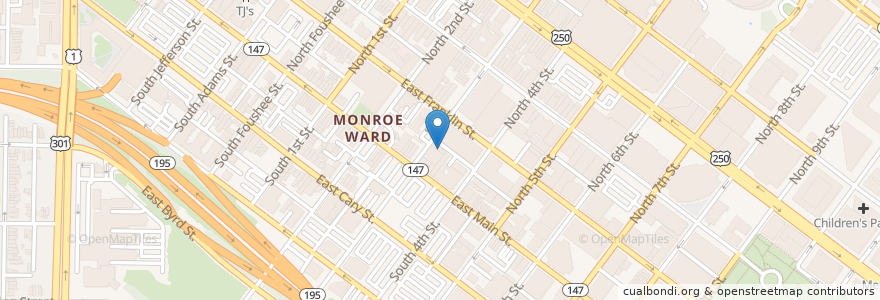 Mapa de ubicacion de Mosby Memorial Baptist Church en ایالات متحده آمریکا, ویرجینیا, Richmond City.
