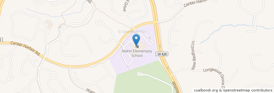 Mapa de ubicacion de Aldrin Elementary School en アメリカ合衆国, バージニア州, Fairfax County, Reston, Reston.
