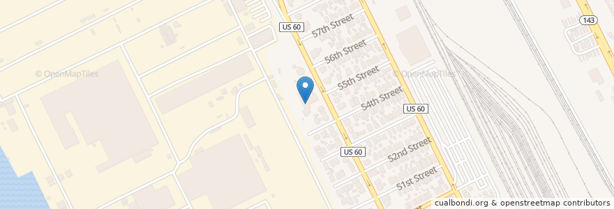 Mapa de ubicacion de Noland Memorial United Methodist Church en Amerika Syarikat, Virginia, Newport News City, Newport News.