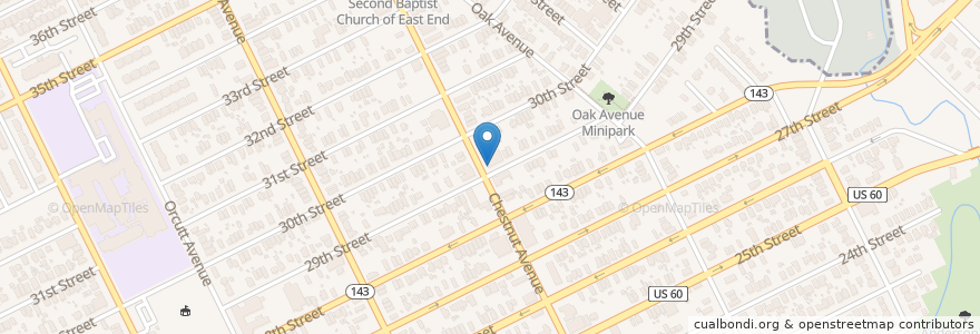 Mapa de ubicacion de Trinity Baptist Church en Estados Unidos Da América, Virgínia, Newport News City, Newport News.