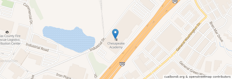 Mapa de ubicacion de Chesapeake Academy en Verenigde Staten, Virginia, Fairfax County, Springfield.