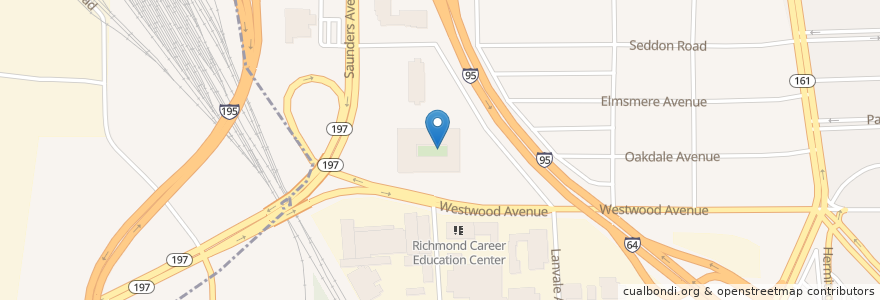 Mapa de ubicacion de Richmond Technical Center en Amerika Syarikat, Virginia, Richmond City.