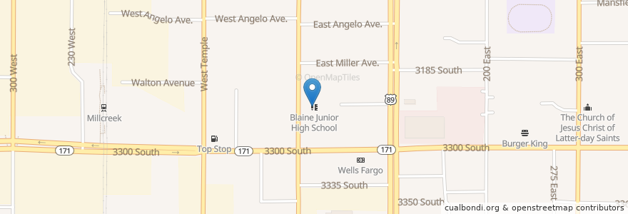 Mapa de ubicacion de Blaine Junior High School en Amerika Birleşik Devletleri, Utah, Salt Lake County, South Salt Lake.